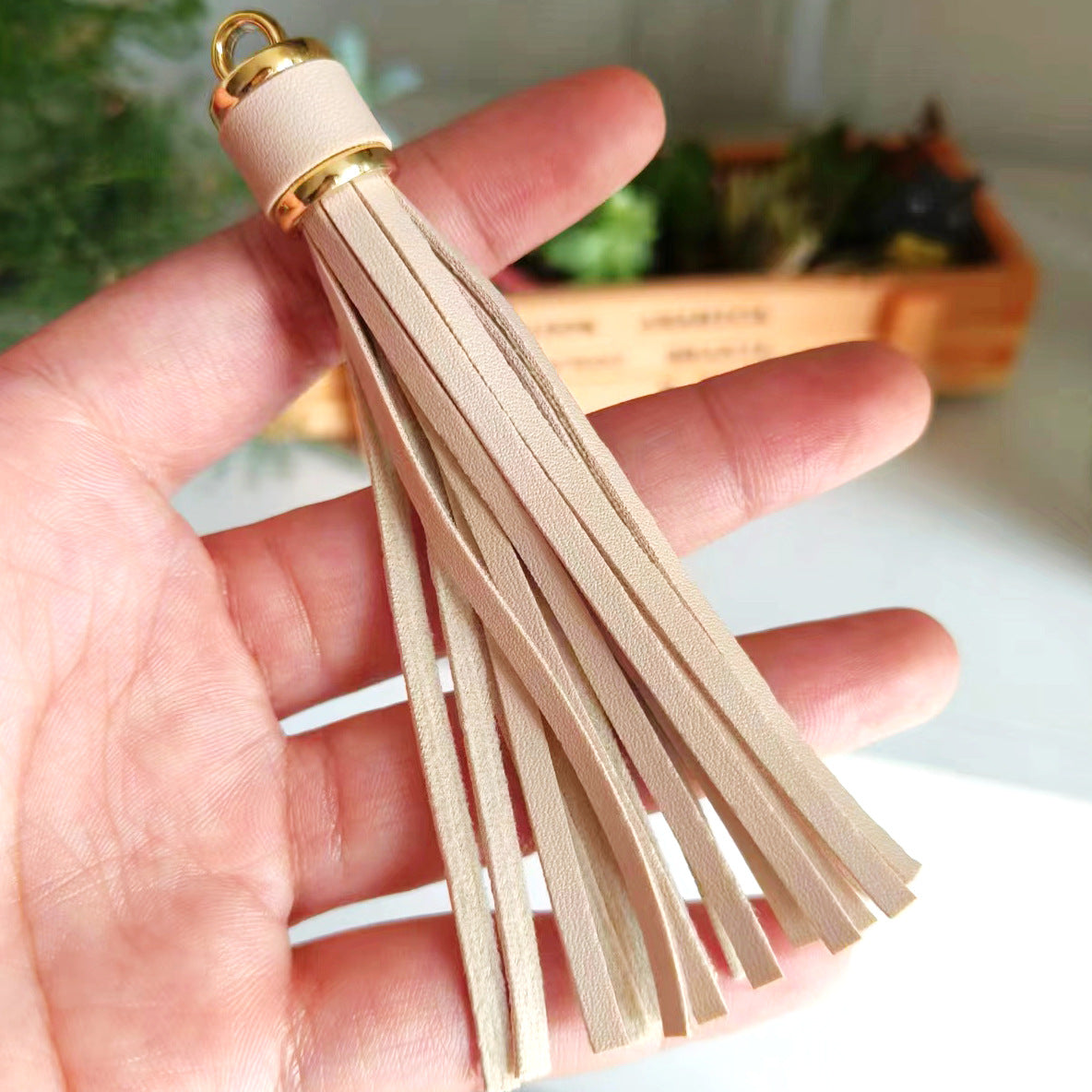 Wholesale Leopard Print PU Leather Tassel Printed Pendant Keychain Accessories